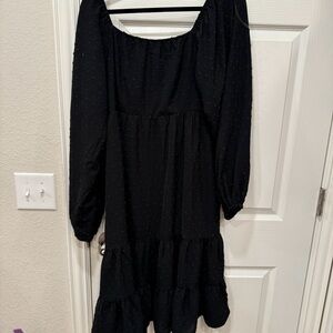 Elegant Black Long-Sleeve Dress